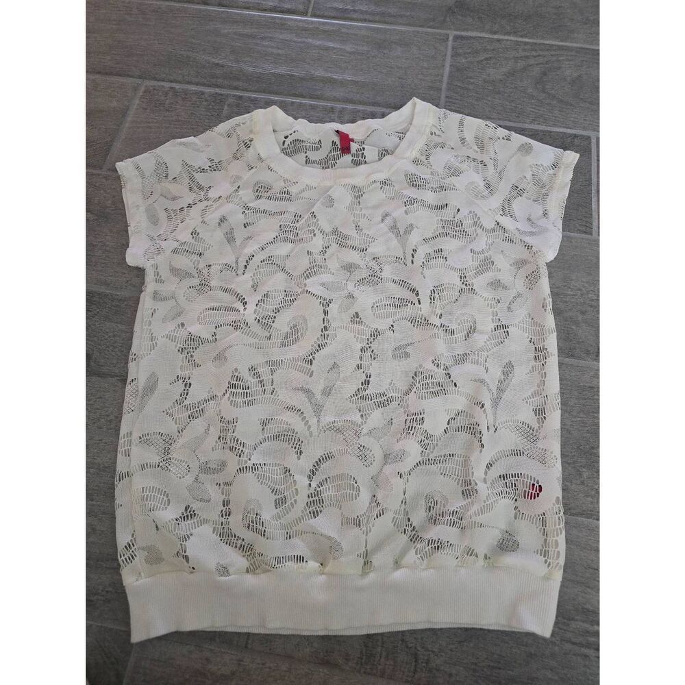 Women's 5/48 Lace Blouse Cream Ivory‎ Off White Size Small